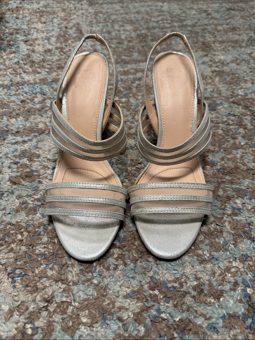 Silver Strappy Slingback 3.5” Heels